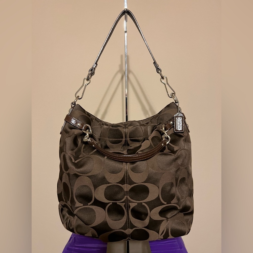 COACH Brooke Large Dark Brown Signature Bag - Excellent Used Condition